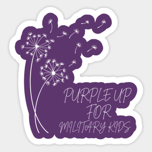 PURPLE UP FOR MILITARY KIDS DANDELION FLOWERS Sticker